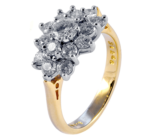 A diamond ring with a gold band.